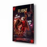 Flight Bald Eagle Slam Dunk Glass Wall Art