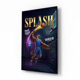 Splash Blue Eagle Jump Shot Glass Wall Art