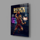 Reign Roaring Lion Slam Dunk Glass Wall Art