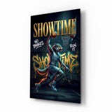 Showtime Wolf Streetball Dunk Glass Wall Art