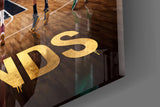 Legends Basketball Free Throw Lineup Glass Wall Art