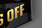 No Days Off Gold Barbell Gym Glass Wall Art