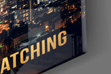 The City Is Watching Moonlit Slam Dunk Glass Wall Art
