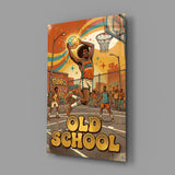 Old School Funk Streetball Disco Dunk Glass Wall Art