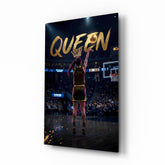 Queen Jeweled Crown Basketball Shooter Glass Wall Art