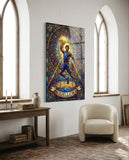 Baller Stained Glass Basketball Player Glass Wall Art
