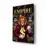 Empire Crowned Lion Gold Dollar Glass Wall Art