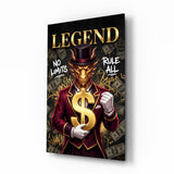 Legend Golden Dragon Gold Dollar Glass Wall Art