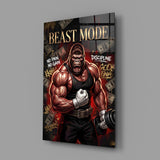Beast Mode Gorilla Gym Motivation Glass Wall Art