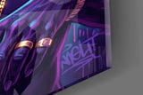 Stay Real Neon Panther Rapper Glass Wall Art