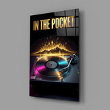 In the Pocket Golden Turntable Skyline Glass Wall Art