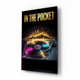 In the Pocket Golden Turntable Skyline Glass Wall Art