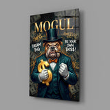 Mogul Tuxedo Bulldog Tycoon Glass Wall Art