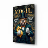 Mogul Tuxedo Bulldog Tycoon Glass Wall Art