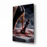Stiletto Checkmate Chess King Glass Wall Art