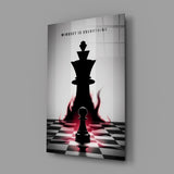 Mindset Is Everything Chess King Glass Wall Art