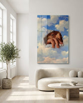 Torn Sky Eye and Hand Surreal Glass Wall Art