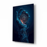 Liquid Water Hand Ornate Compass Glass Wall Art