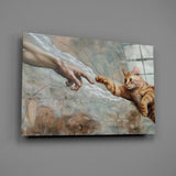 Creation of Cat Ginger Kitten Paw Glass Wall Art