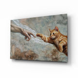 Creation of Cat Ginger Kitten Paw Glass Wall Art