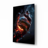 Molten Ember Hand Cradling Planet Glass Wall Art