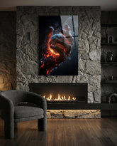 Molten Ember Hand Cradling Planet Glass Wall Art