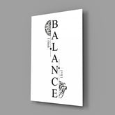 Balance I Think I Feel Brain Heart Glass Wall Art