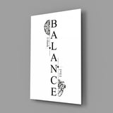 Balance I Think I Feel Brain Heart Glass Wall Art