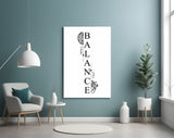 Balance I Think I Feel Brain Heart Glass Wall Art