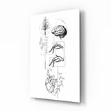 Balance Brain Heart Tree and Divers Glass Wall Art