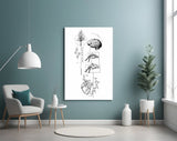 Balance Brain Heart Tree and Divers Glass Wall Art