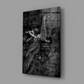 Every Fall a Chance to Rise Winged Angel Glass Wall Art