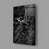 Every Fall a Chance to Rise Winged Angel Glass Wall Art