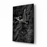 Every Fall a Chance to Rise Winged Angel Glass Wall Art