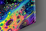 Neon Dot Psychedelic Woman Face Glass Wall Art