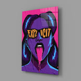 Explicit Pink Pop Art Woman Glass Wall Art