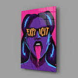 Explicit Pink Pop Art Woman Glass Wall Art