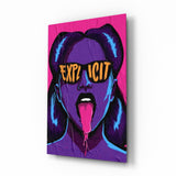 Explicit Pink Pop Art Woman Glass Wall Art