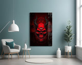 Third Eye Red Horned Skull Glass Wall Art