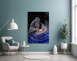 Silver Line Creator of the Galaxy Glass Wall Art