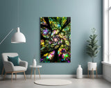 Stained Glass Tree Canopy Spiral Glass Wall Art