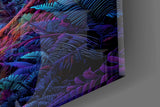 Neon Purple Jungle Glowing Rainforest Glass Wall Art