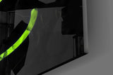 Split Neon Green Devil Smile Glass Wall Art