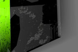 Realist Acid Green Stencil Band Glass Wall Art