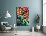 Neon Mad Scientist Green Potion Glass Wall Art