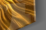 Golden Sunburst Radiant Metallic Glass Wall Art