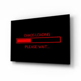 Chaos Loading Red Progress Bar Glass Wall Art