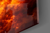 Fire Dragon Ember Eyes Flame Breath Glass Wall Art