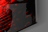 Crimson Many-Eyed Monster Alley Glass Wall Art