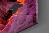 Neon Ring Hooded Reaper in Clouds Glass Wall Art